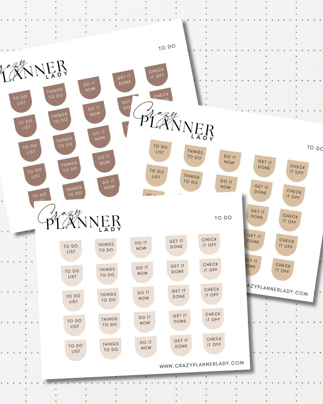 Minimal Planner Stickers – to do arch Scripts | Neutral Functional Stickers | 3x3.5” Matte Sheet