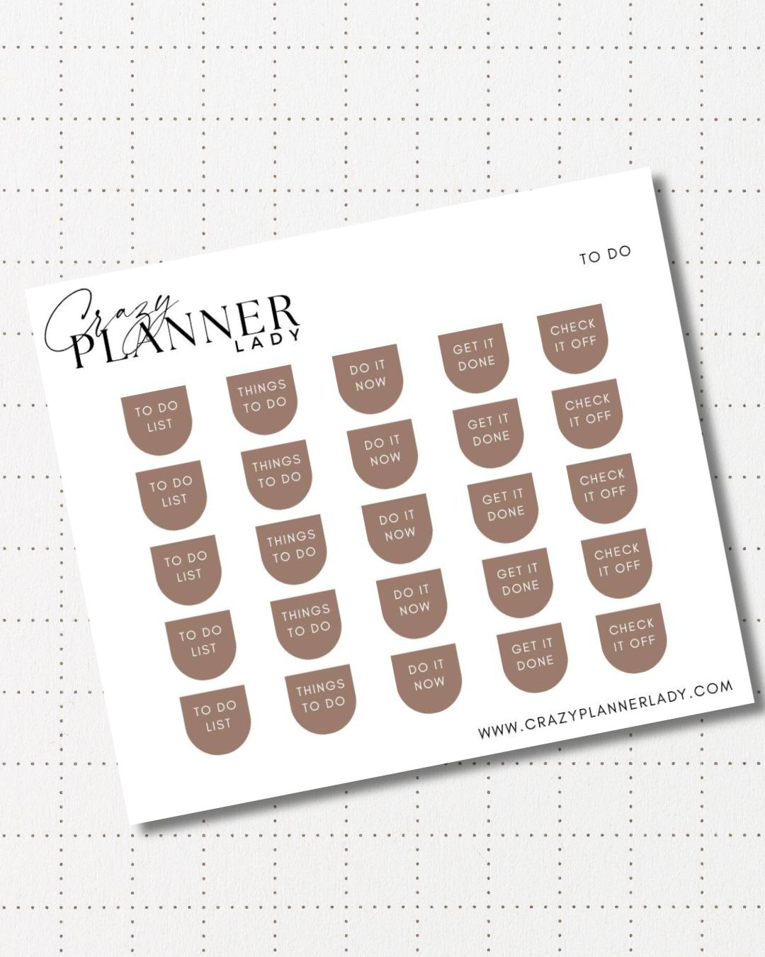 Minimal Planner Stickers – to do arch Scripts | Neutral Functional Stickers | 3x3.5” Matte Sheet