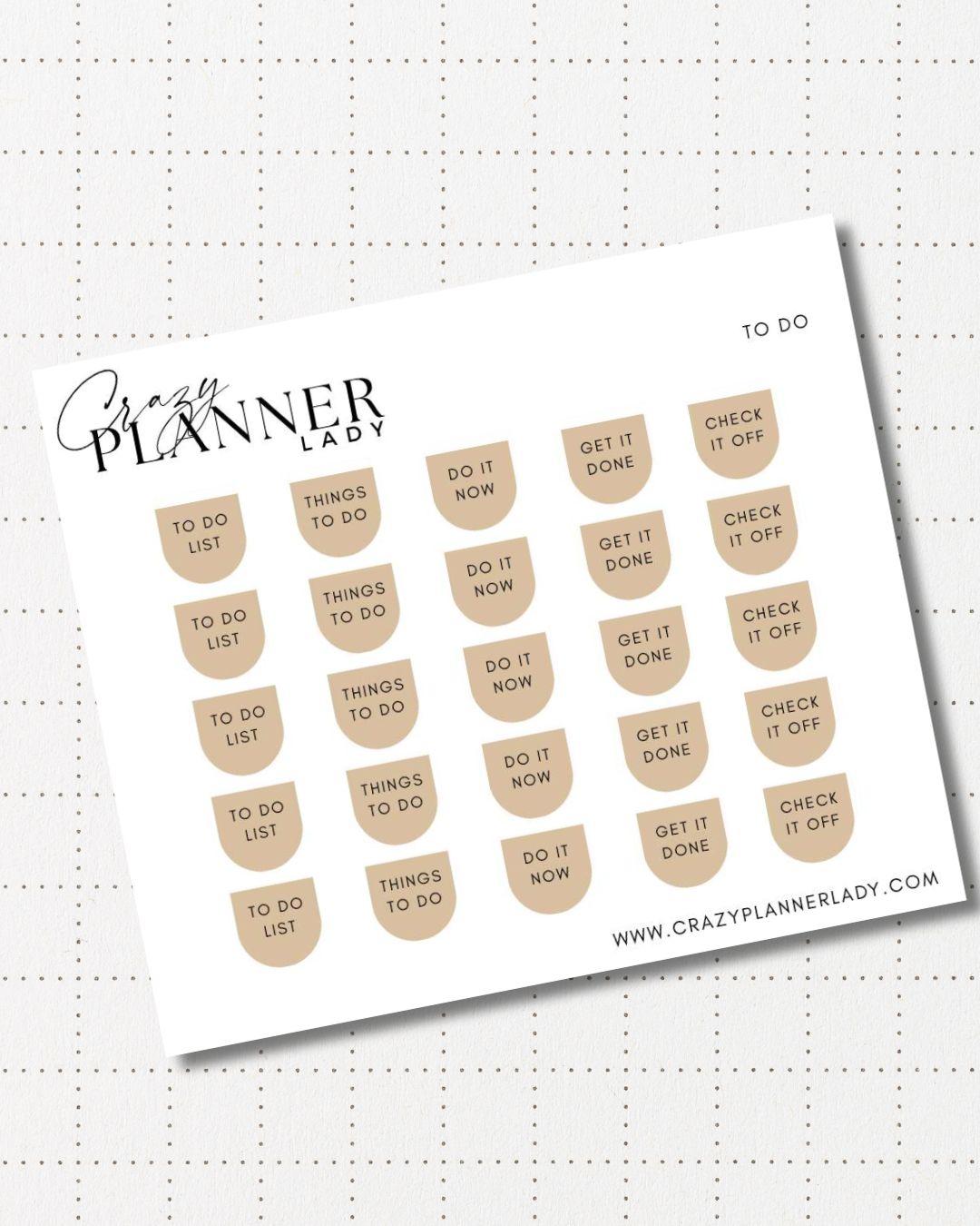 Minimal Planner Stickers – to do arch Scripts | Neutral Functional Stickers | 3x3.5” Matte Sheet