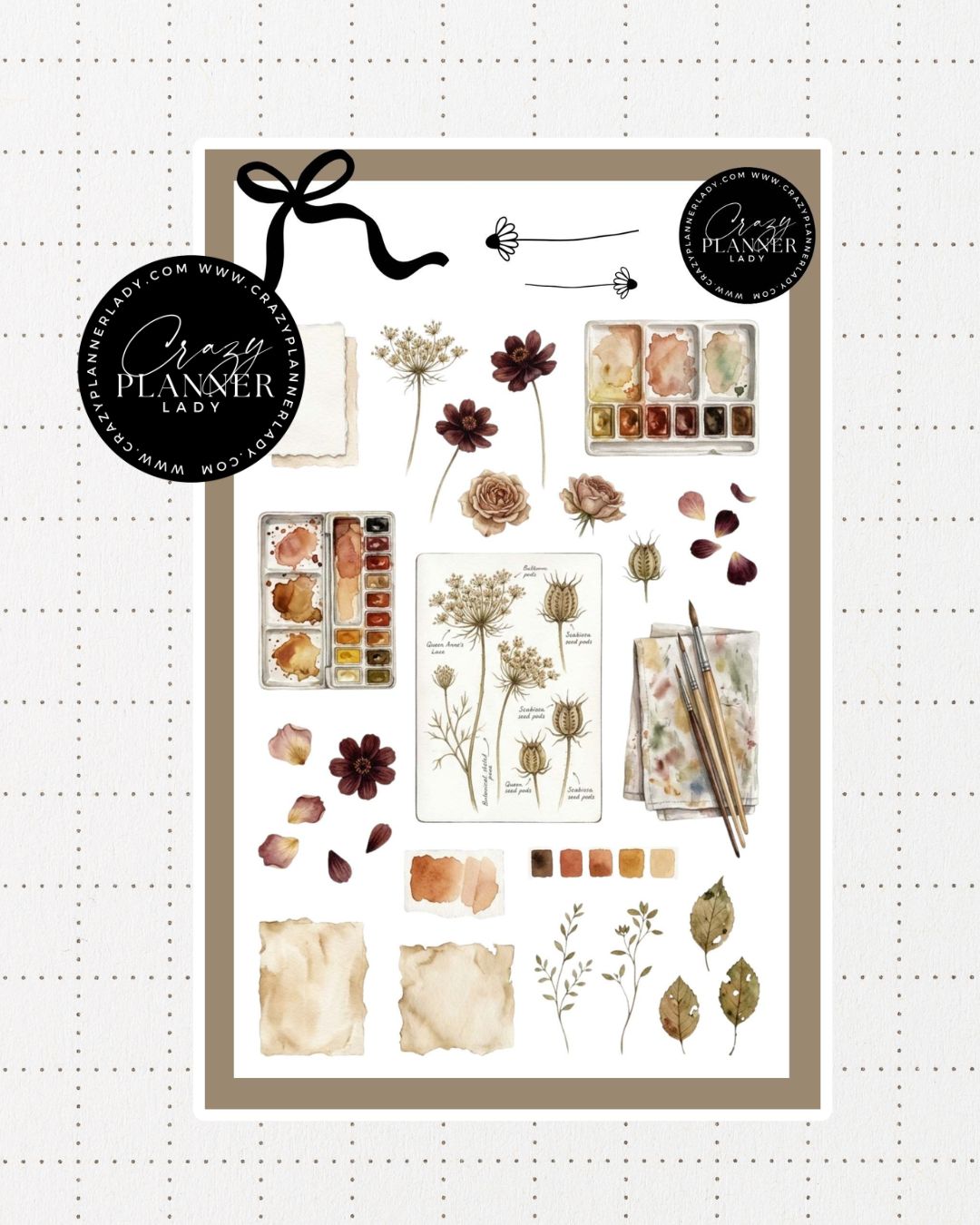 Painted by Nature Sticker Sheet | 08 | Watercolor Planner Stickers | Journal Stickers | Decorative Stickers