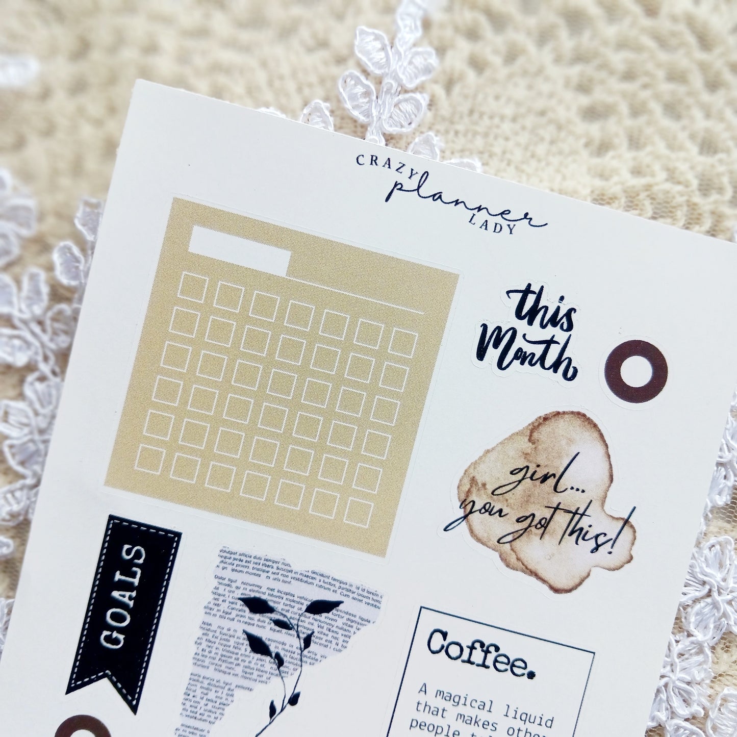 Coffee Bujo Sticker Sheet