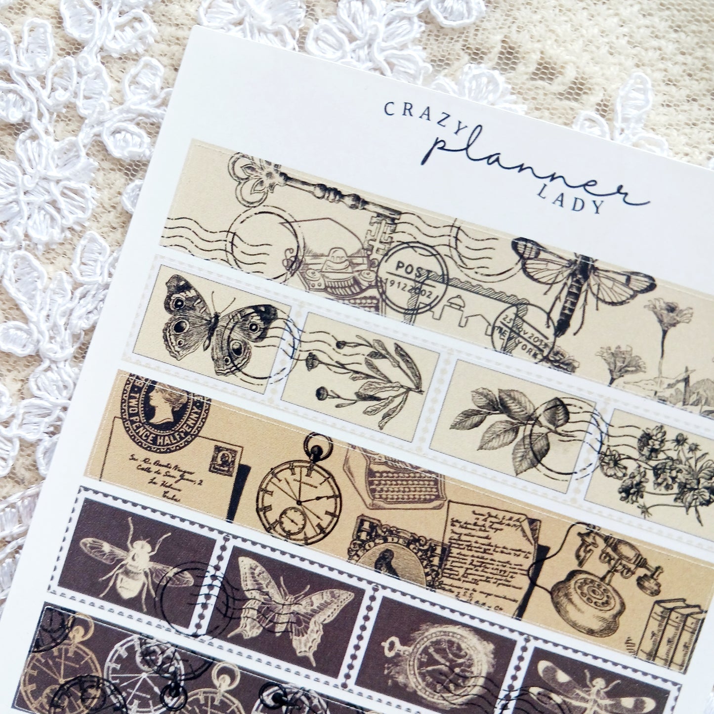Vintage Strips Sticker Sheet