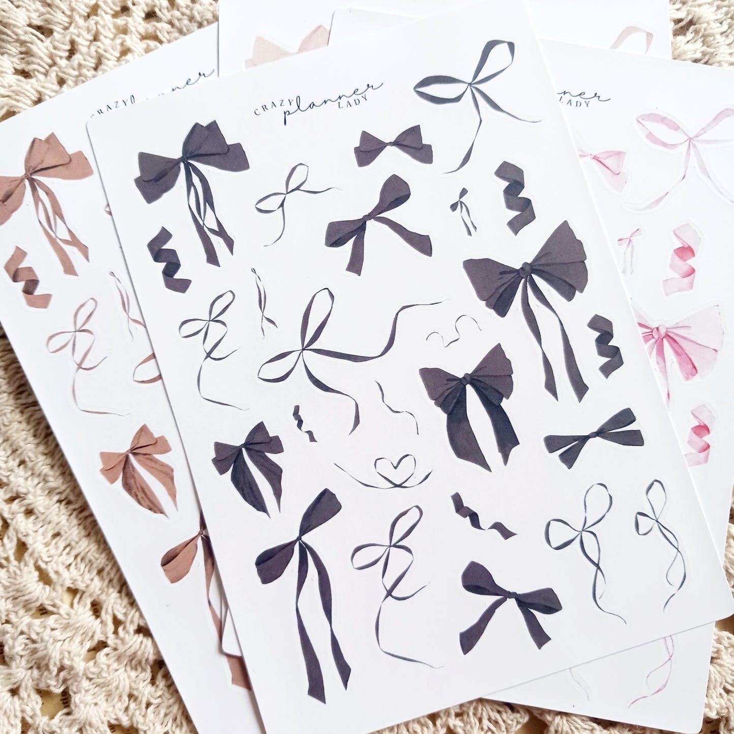 Neutral Bows Sticker Pack - Set of 4 Sticker Sheets