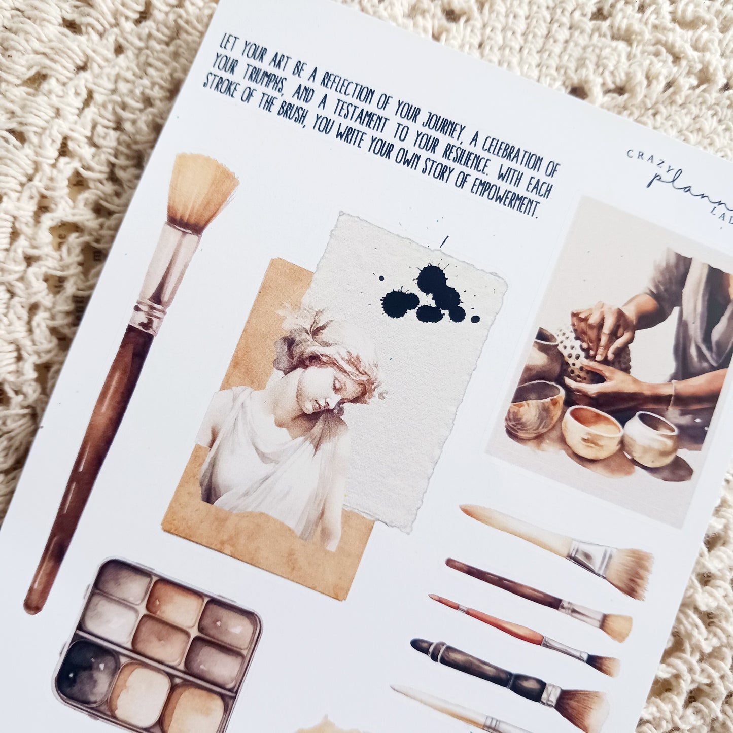 Artist Sticker Sheet - Premium Matte for Journaling & Crafting