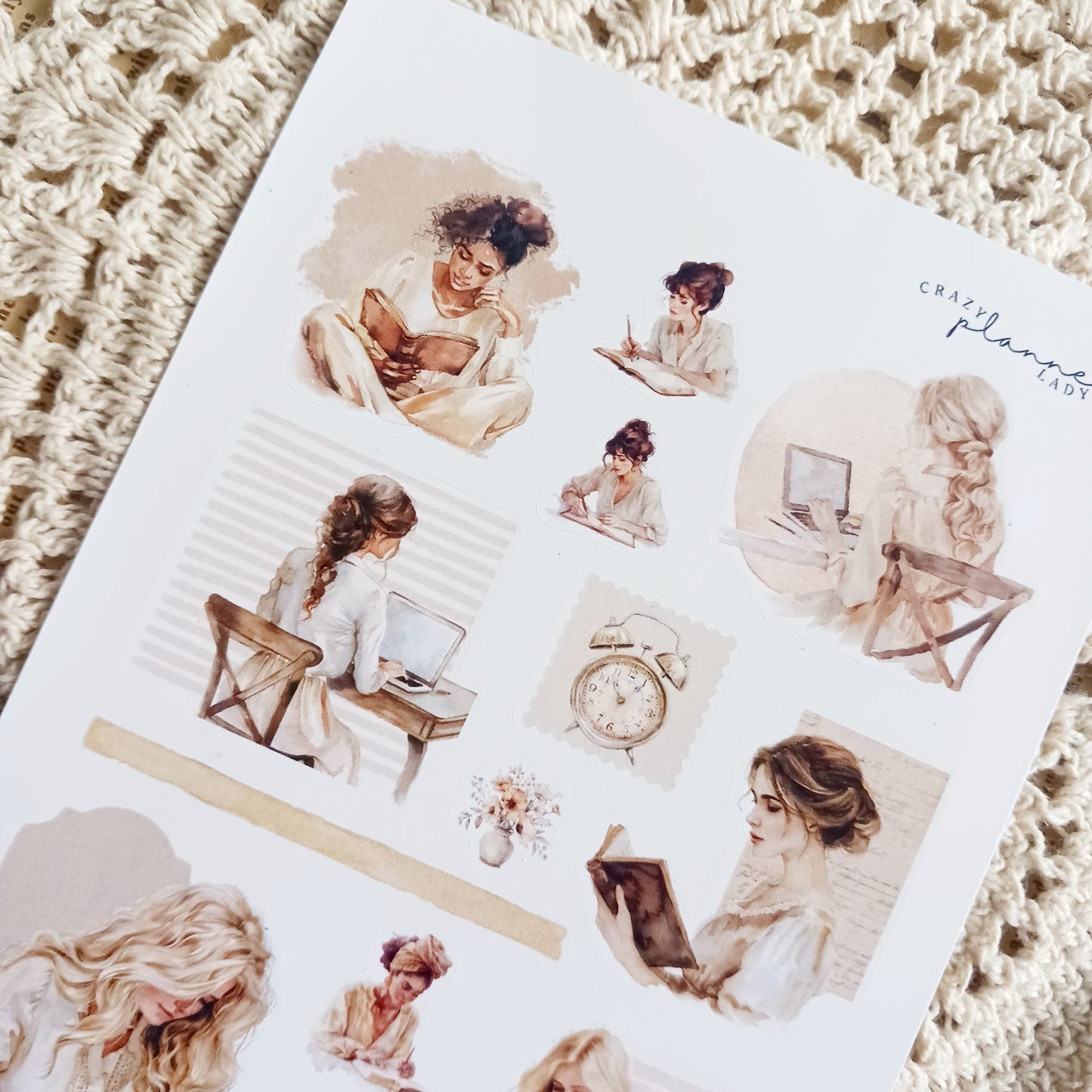 Cozy Work Sticker Sheet - Matte Finish for Journaling & Planners