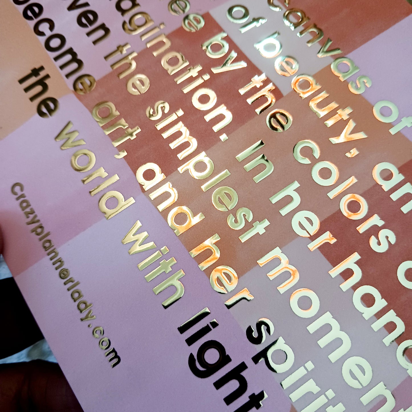 Velvety Foiled Quote Card