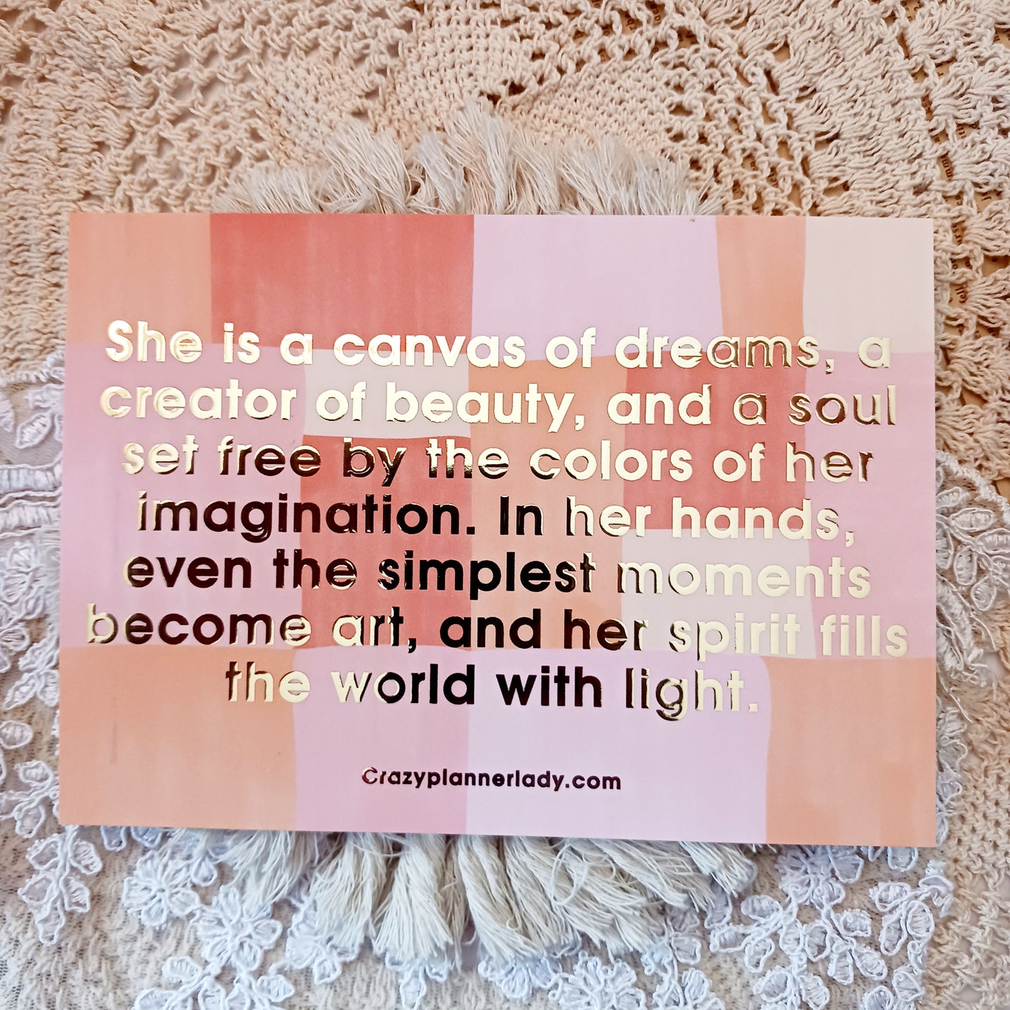 Velvety Foiled Quote Card