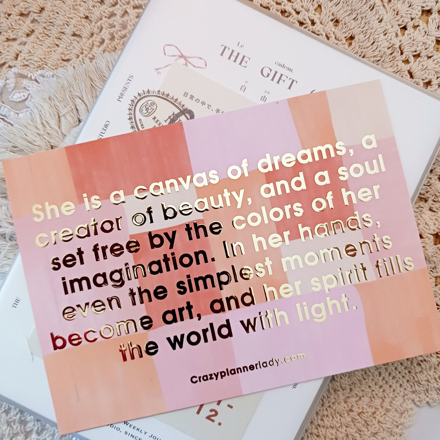 Velvety Foiled Quote Card