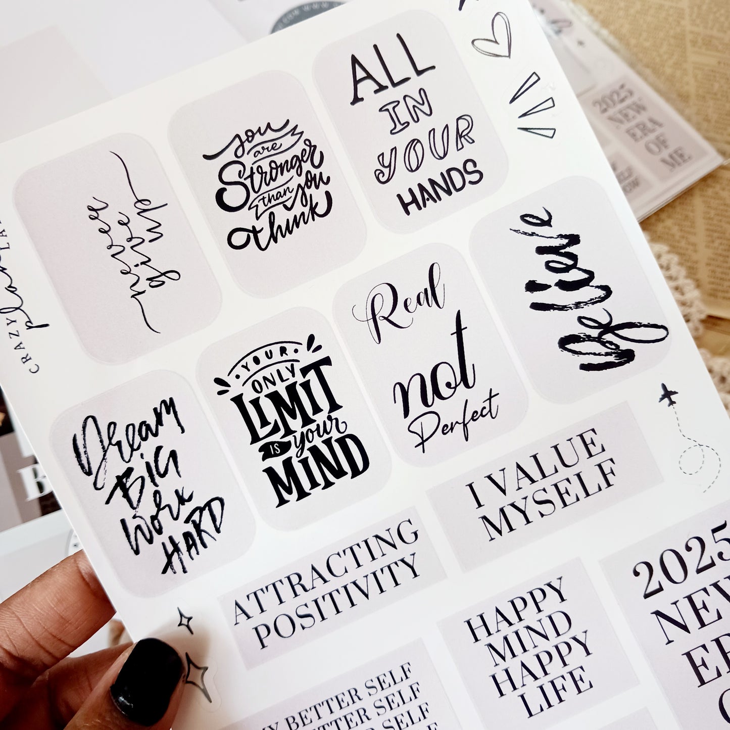 Fresh Start - Vision Board Kit for 2025 | Goal Setting & Manifestation Planner Kit | Aesthetic Journal Stickers