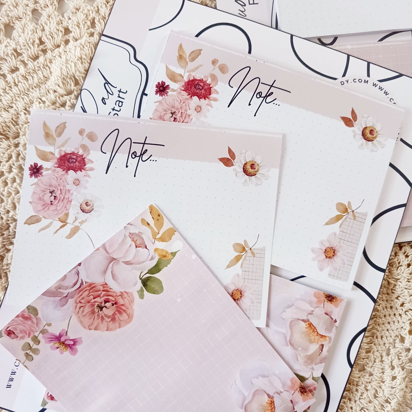 Fresh Start - Duo Notepad Set | Aesthetic Notepads for Journaling & Daily Planning | Chic Stationery