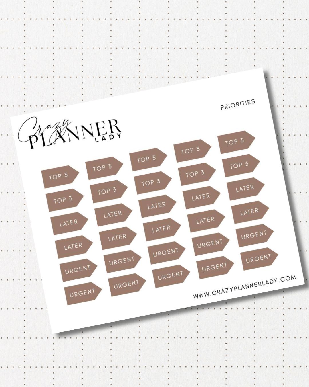 Minimal Planner Stickers – Priority Scripts | Neutral Functional Stickers | 3x3.5” Matte Sheet