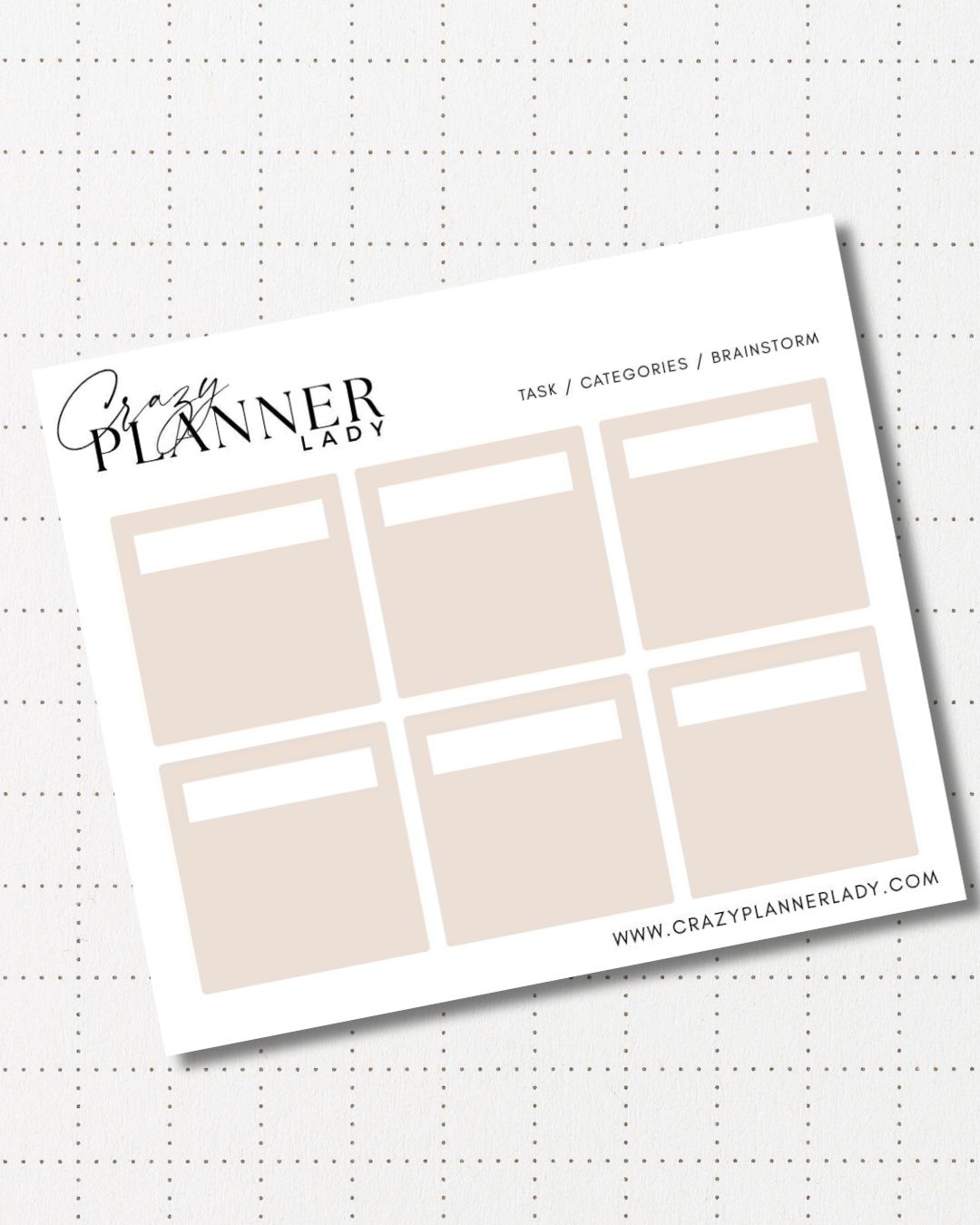 Minimal Planner Stickers – boxes | Neutral Functional Stickers | 3x3.5” Matte Sheet