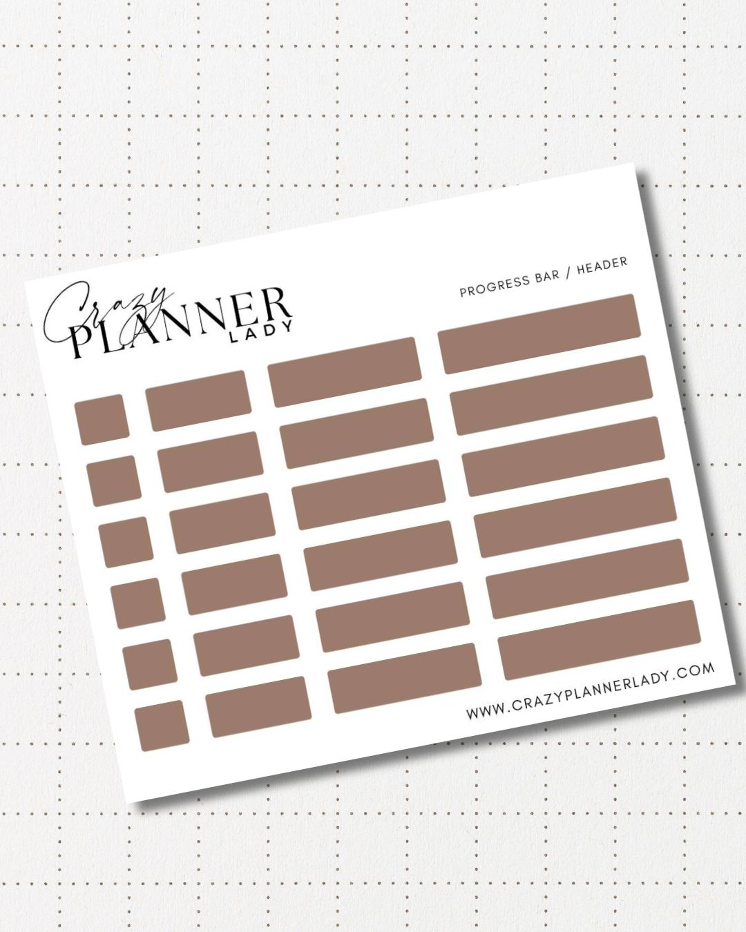 Minimal Planner Stickers – Progress Bars | Neutral Functional Stickers | 3x3.5” Matte Sheet