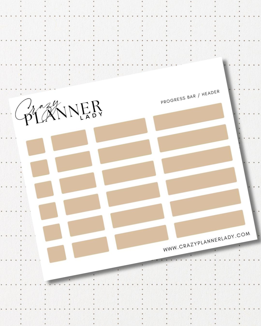 Minimal Planner Stickers – Progress Bars | Neutral Functional Stickers | 3x3.5” Matte Sheet