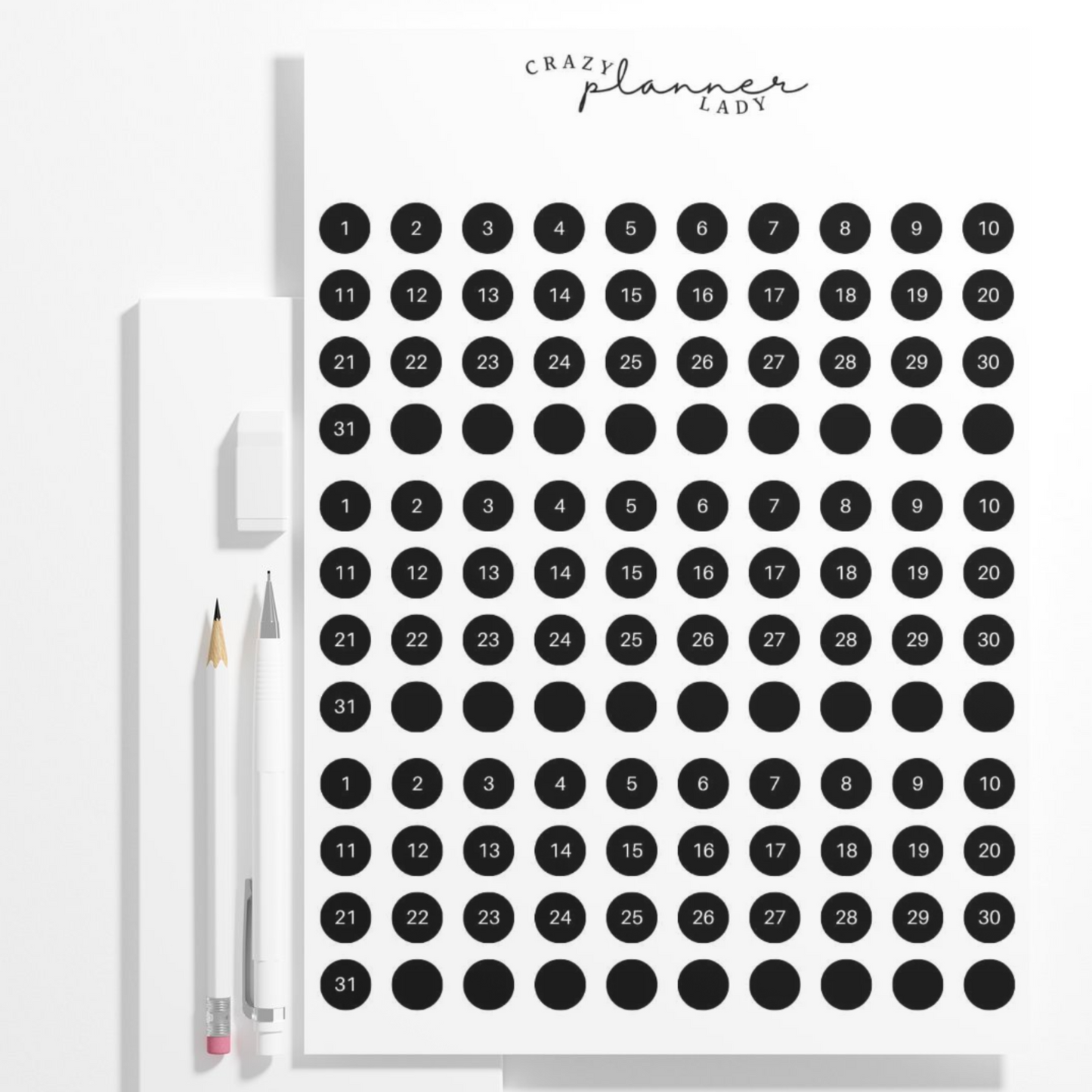 ✨ Functional Planner Stickers 2025 Collection ✨ Date Dots