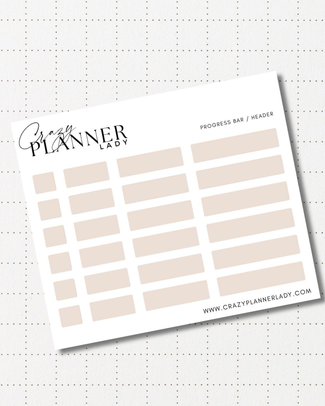 Minimal Planner Stickers – Progress Bars | Neutral Functional Stickers | 3x3.5” Matte Sheet