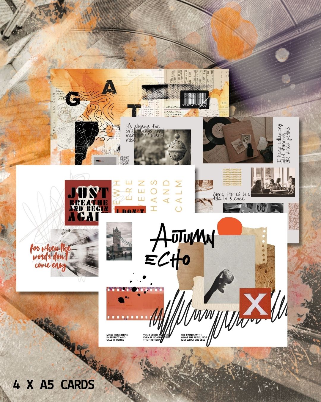 Autumn Echo paper and ephemera pack with 8 journal cards in cozy fall aesthetic.