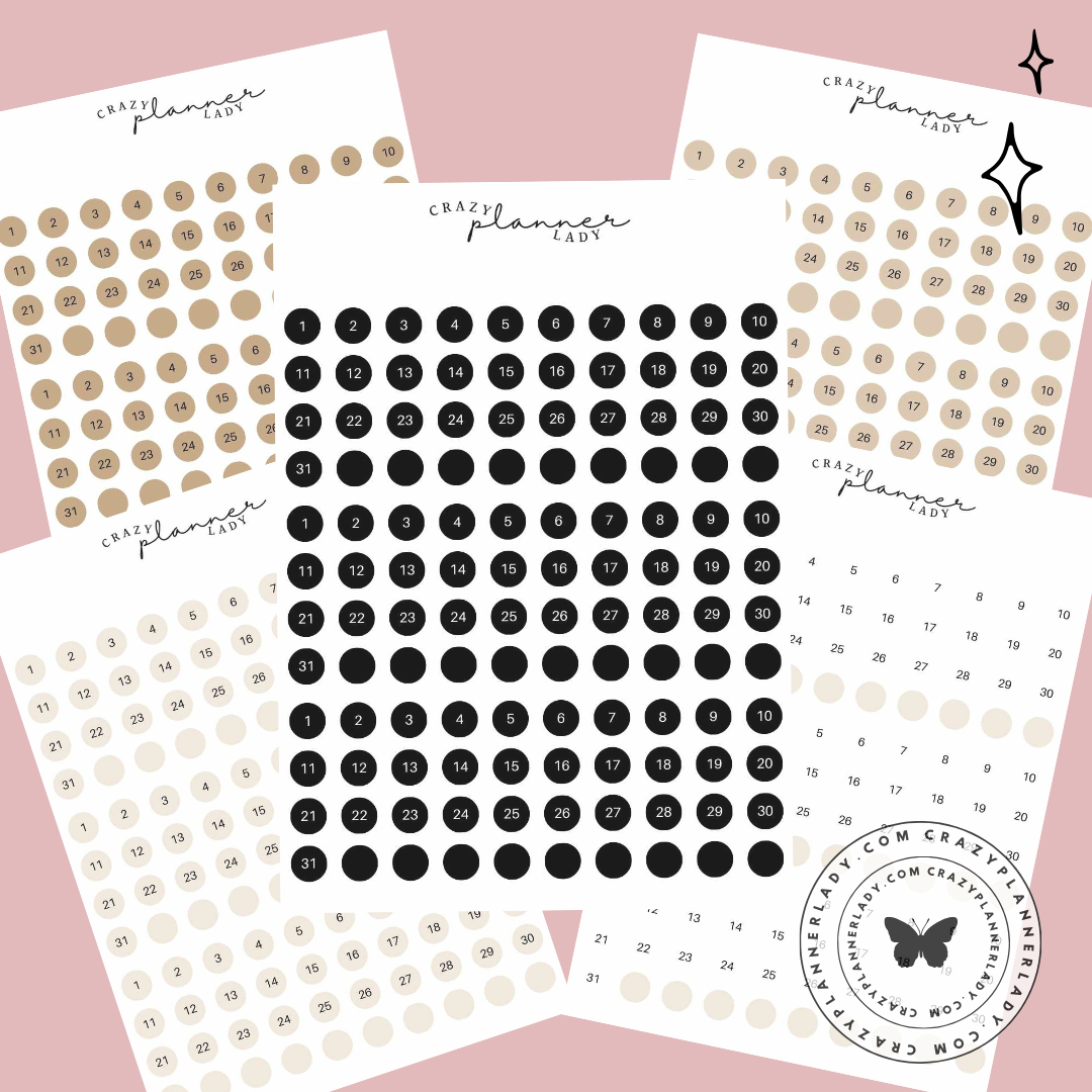 ✨ Functional Planner Stickers 2025 Collection ✨ Date Dots