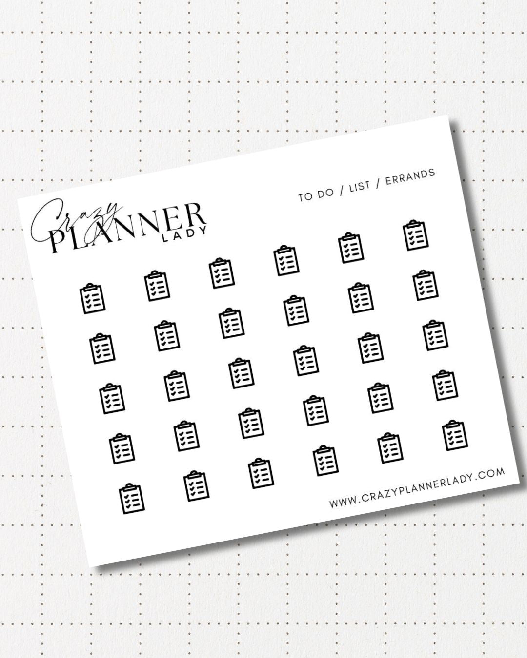 Minimal Planner Stickers – to do icon | Neutral Functional Stickers | 3x3.5” Matte Sheet