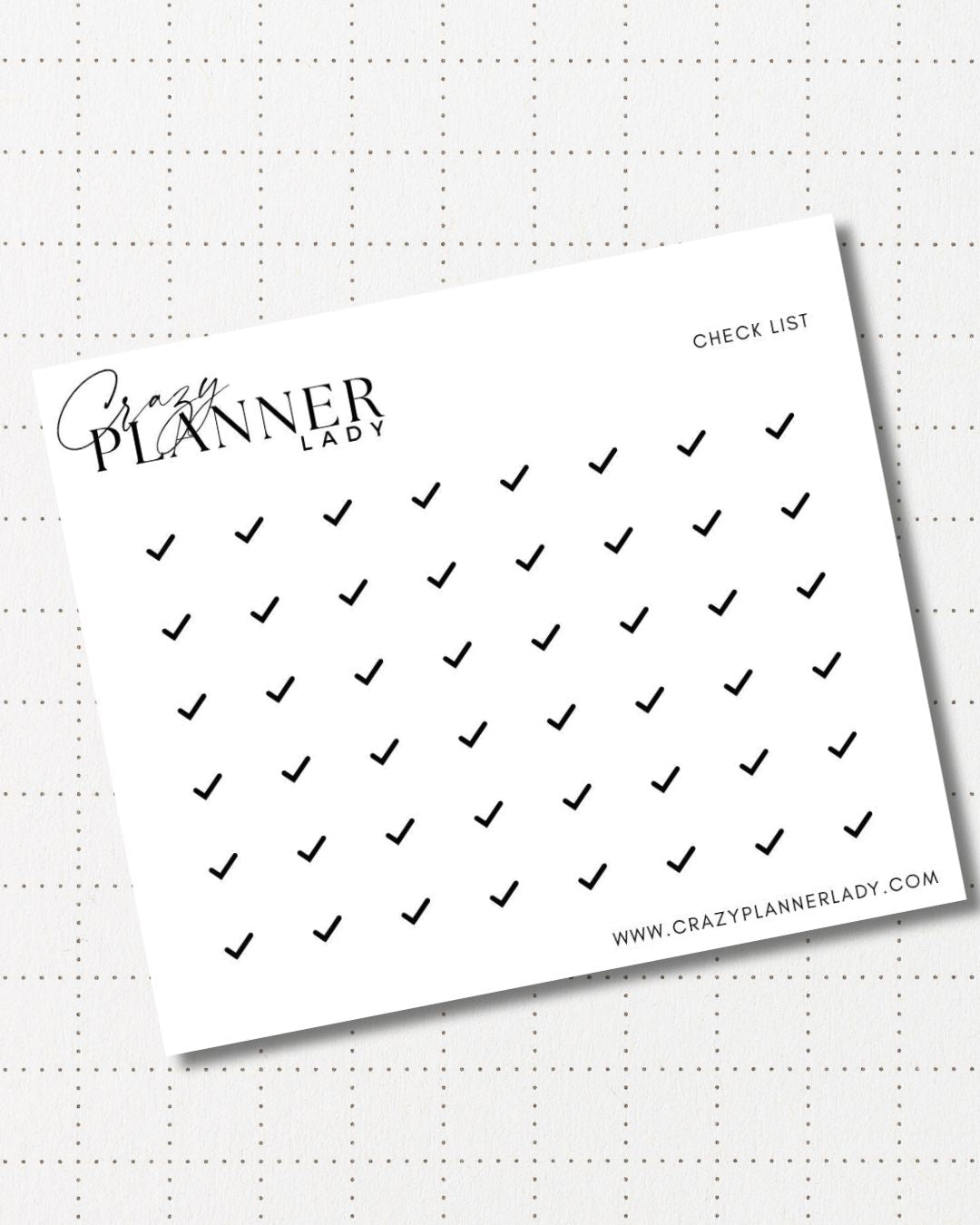 Minimal Planner Stickers – Check icon | Neutral Functional Stickers | 3x3.5” Matte Sheet