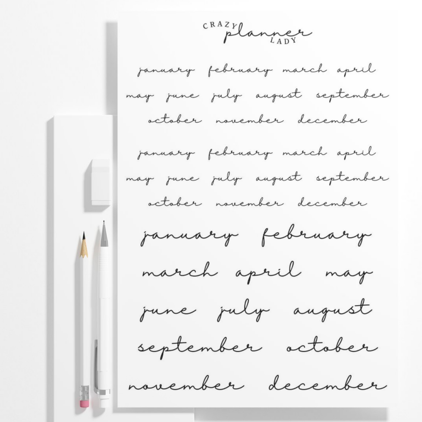 ✨ Functional Planner Stickers 2025 Collection ✨ Monthly Scripts Multi size