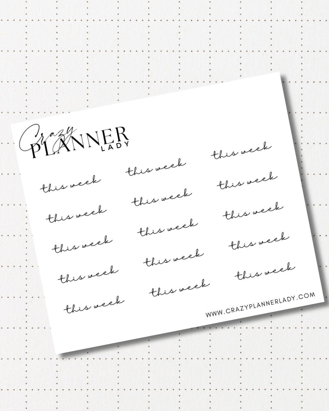 Minimal Planner Stickers – This week | Neutral Functional Stickers | 3x3.5” Matte Sheet