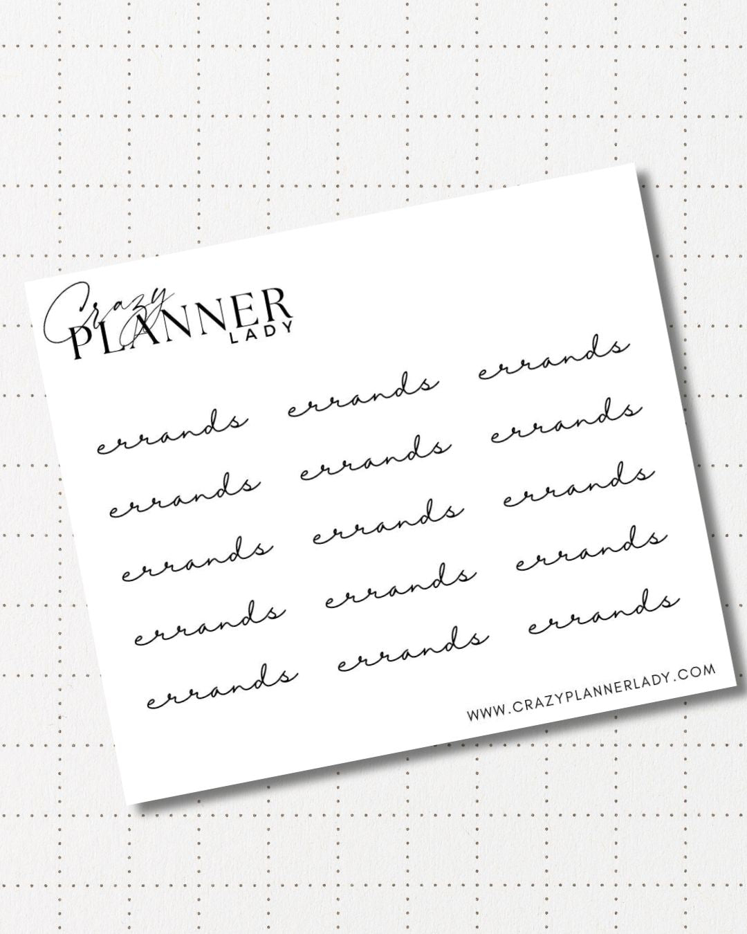 Minimal Planner Stickers – Errands | Neutral Functional Stickers | 3x3.5” Matte Sheet
