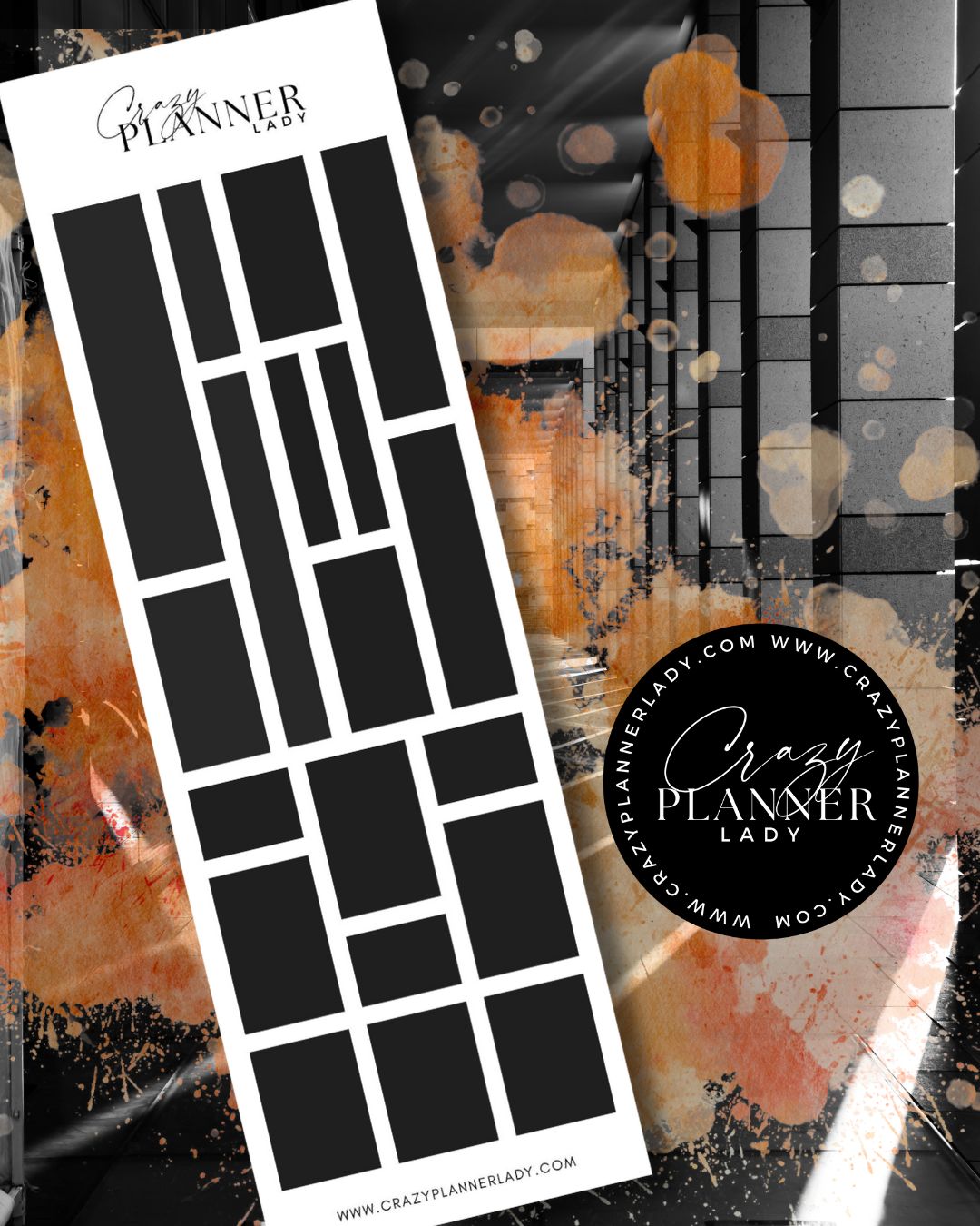Black label sticker sheet for planners and journaling.