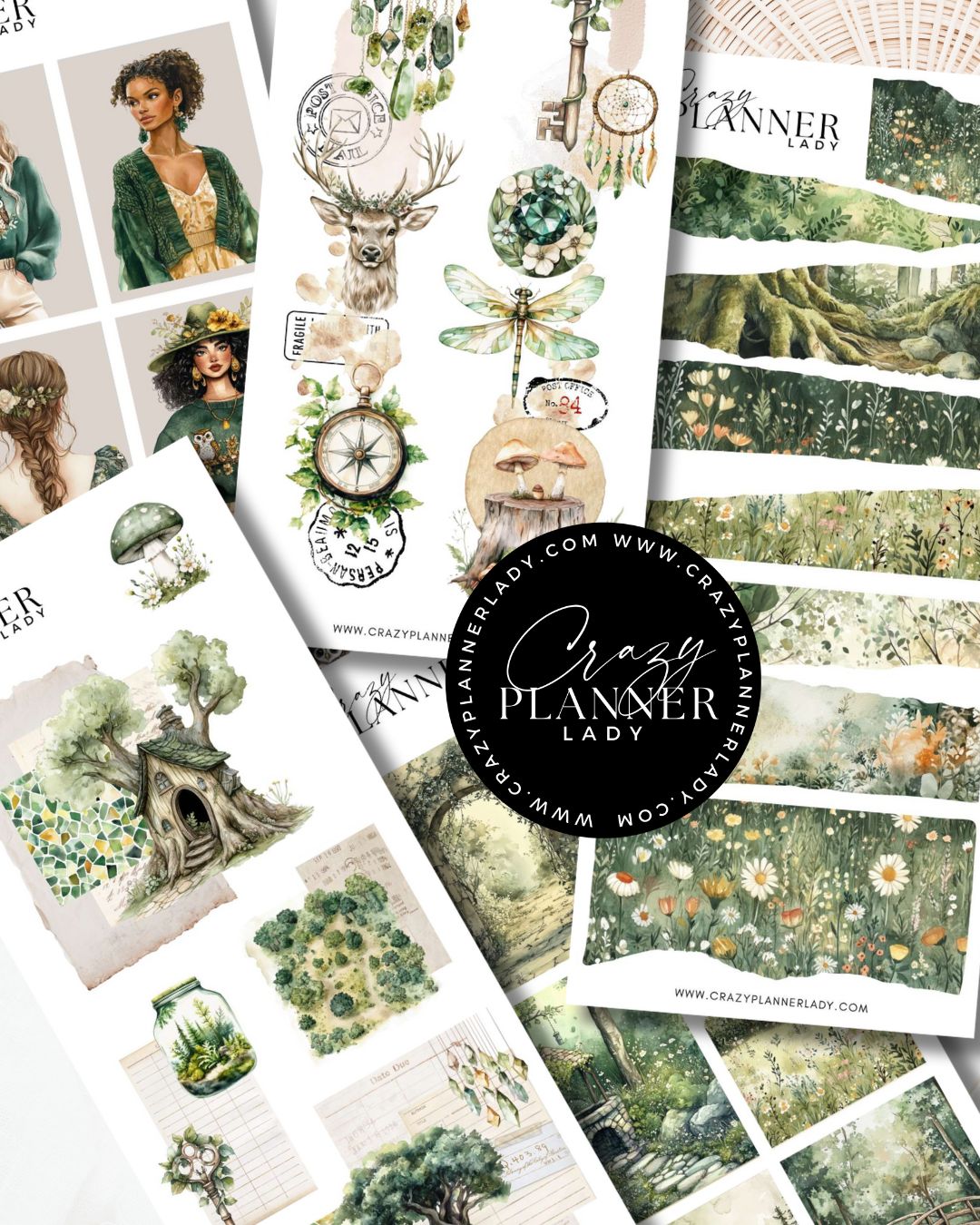 Forest Enchanted Sticker Set – 9 Sticker Sheets for Bujo, Scrapbooks & DIY Crafts