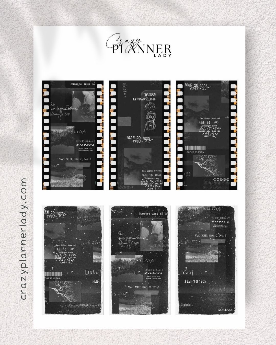 Neutral Basics Sticker Sheet – noir – for Journaling, Bujo & Planner Setup