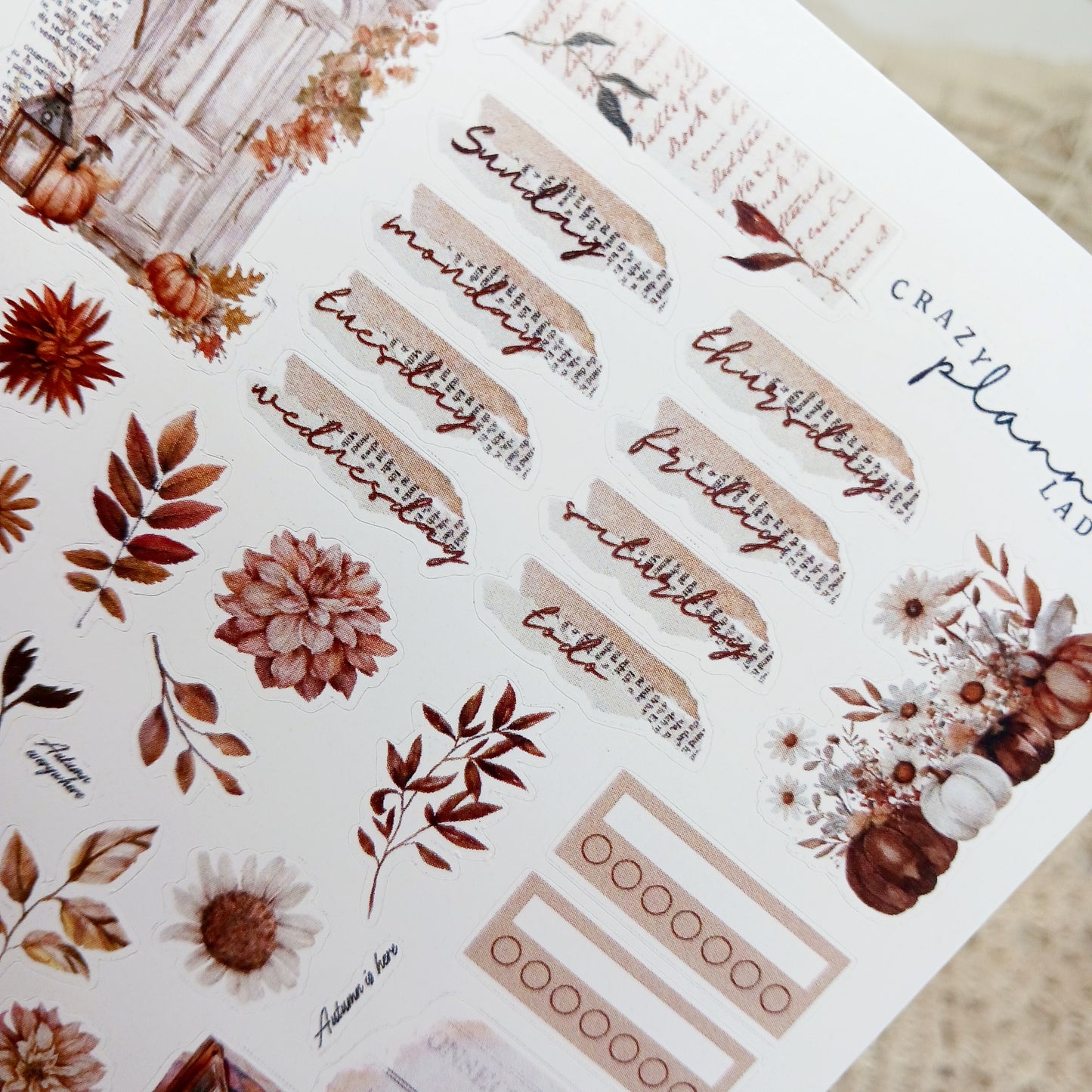 Sticker sheet - Autumn Weekly Planner