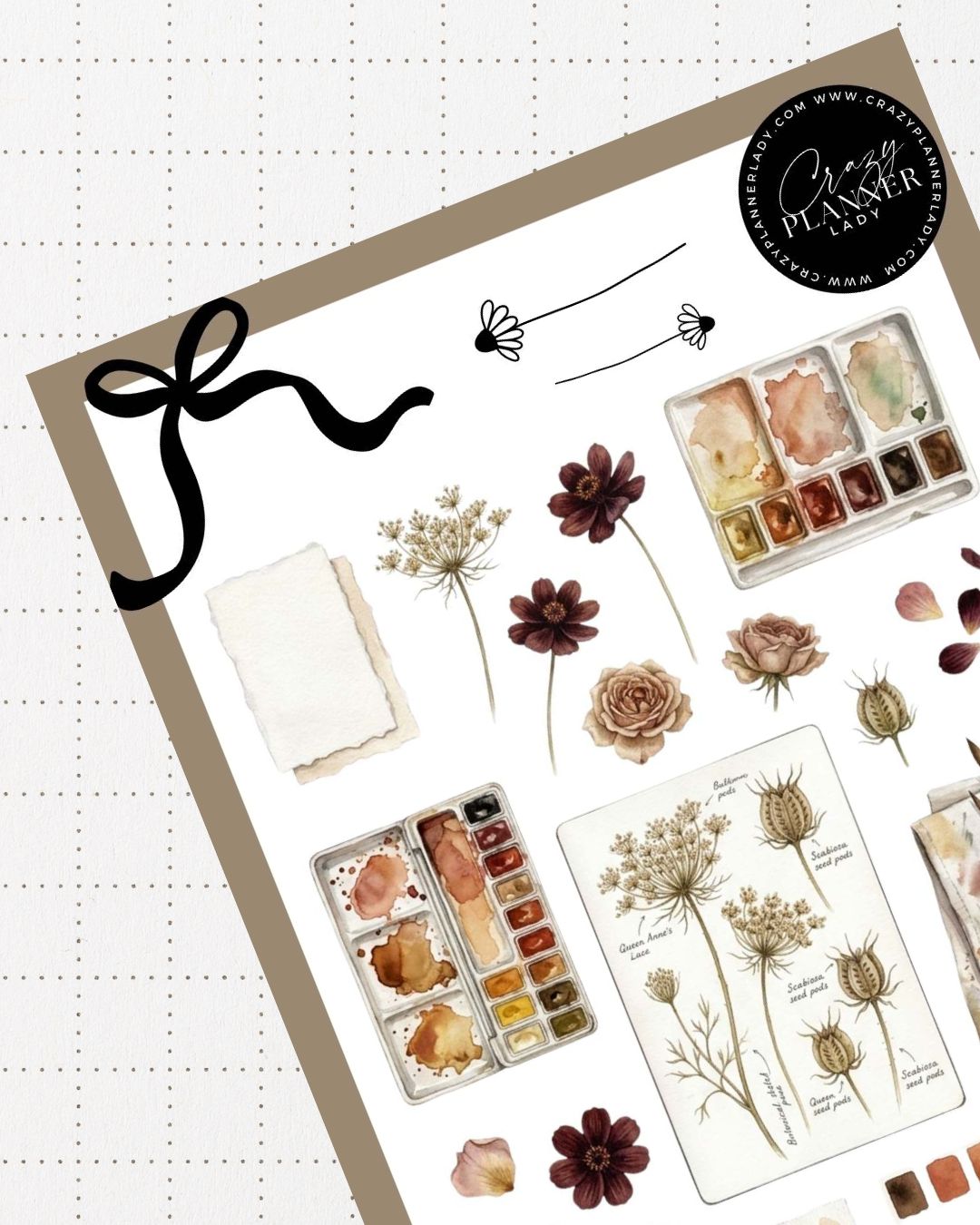 Painted by Nature Sticker Sheet | 08 | Watercolor Planner Stickers | Journal Stickers | Decorative Stickers