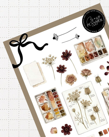 Painted by Nature Sticker Sheet | 08 | Watercolor Planner Stickers | Journal Stickers | Decorative Stickers