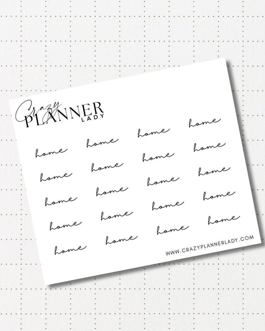 Minimal Planner Stickers – Home | Neutral Functional Stickers | 3x3.5” Matte Sheet