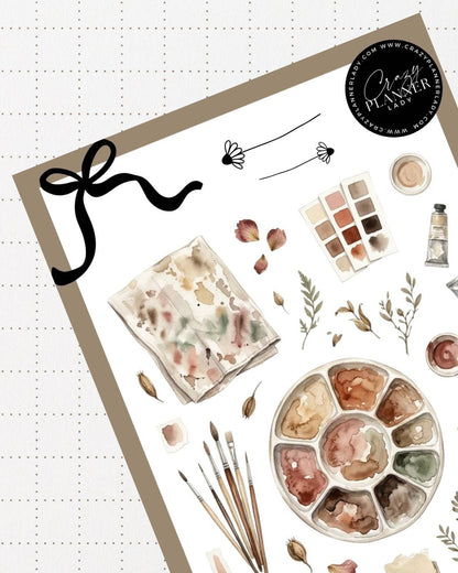 Painted by Nature Sticker Sheet | 07 | Watercolor Planner Stickers | Journal Stickers | Decorative Stickers