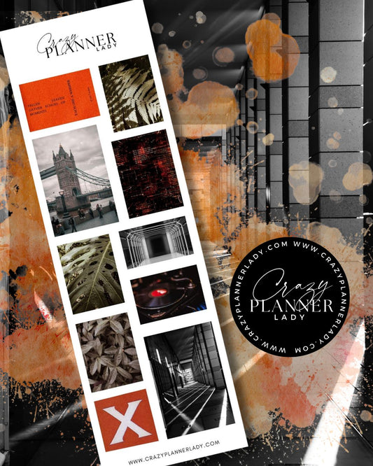 Autumn photo collage sticker sheet with seasonal cutout images.