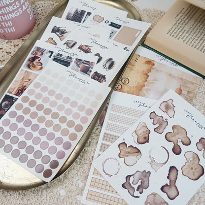 Stickers Set - Vintage Coffee ( Set of 10 sheets )