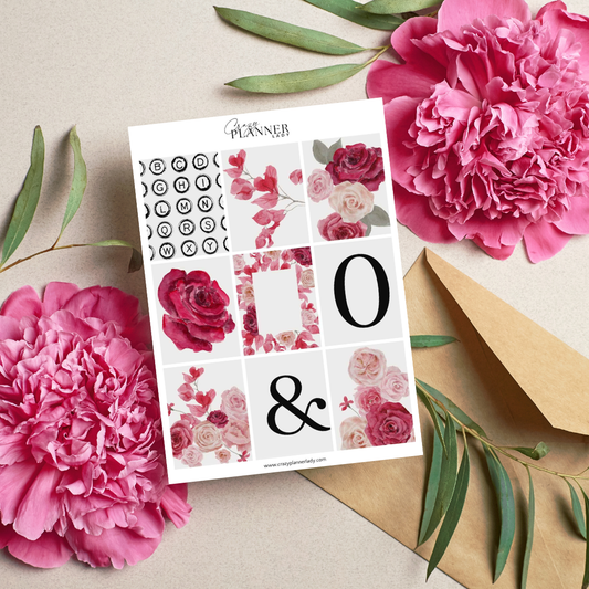 Soft Pink Wildflower Stickers – Gentle Botanical Accents for Planners & Crafts