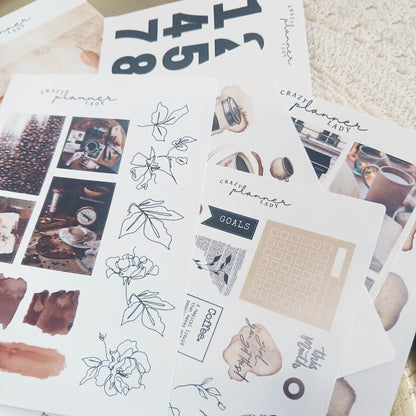 Stickers Set - Vintage Coffee ( Set of 10 sheets )