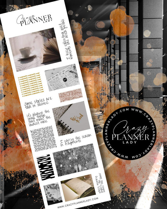 Neutral autumn aesthetic stickers for journaling, scrapbooking, and crafts.