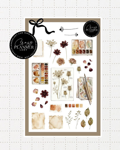 Painted by Nature Sticker Sheet | 08 | Watercolor Planner Stickers | Journal Stickers | Decorative Stickers