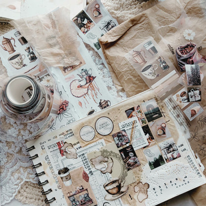 Stickers Set - Vintage Coffee ( Set of 10 sheets )