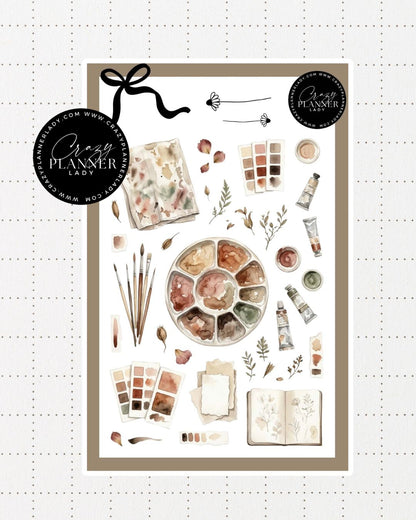 Painted by Nature Sticker Sheet | 07 | Watercolor Planner Stickers | Journal Stickers | Decorative Stickers