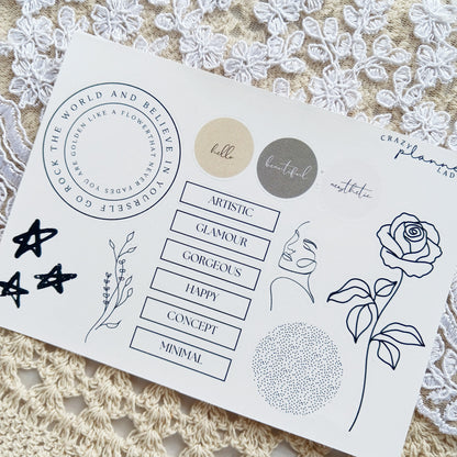 Minimal Aesthetics Sticker sheet