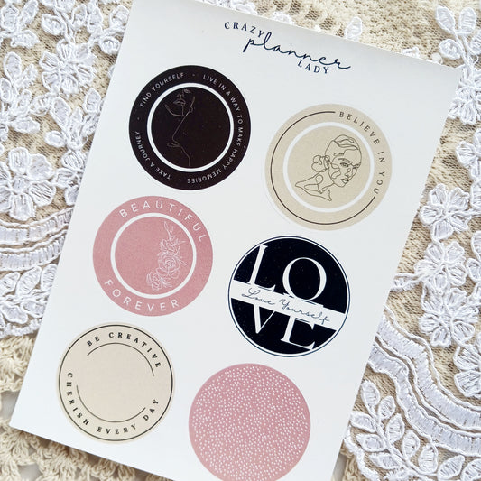 Abstract Love Circles Sticker Sheets