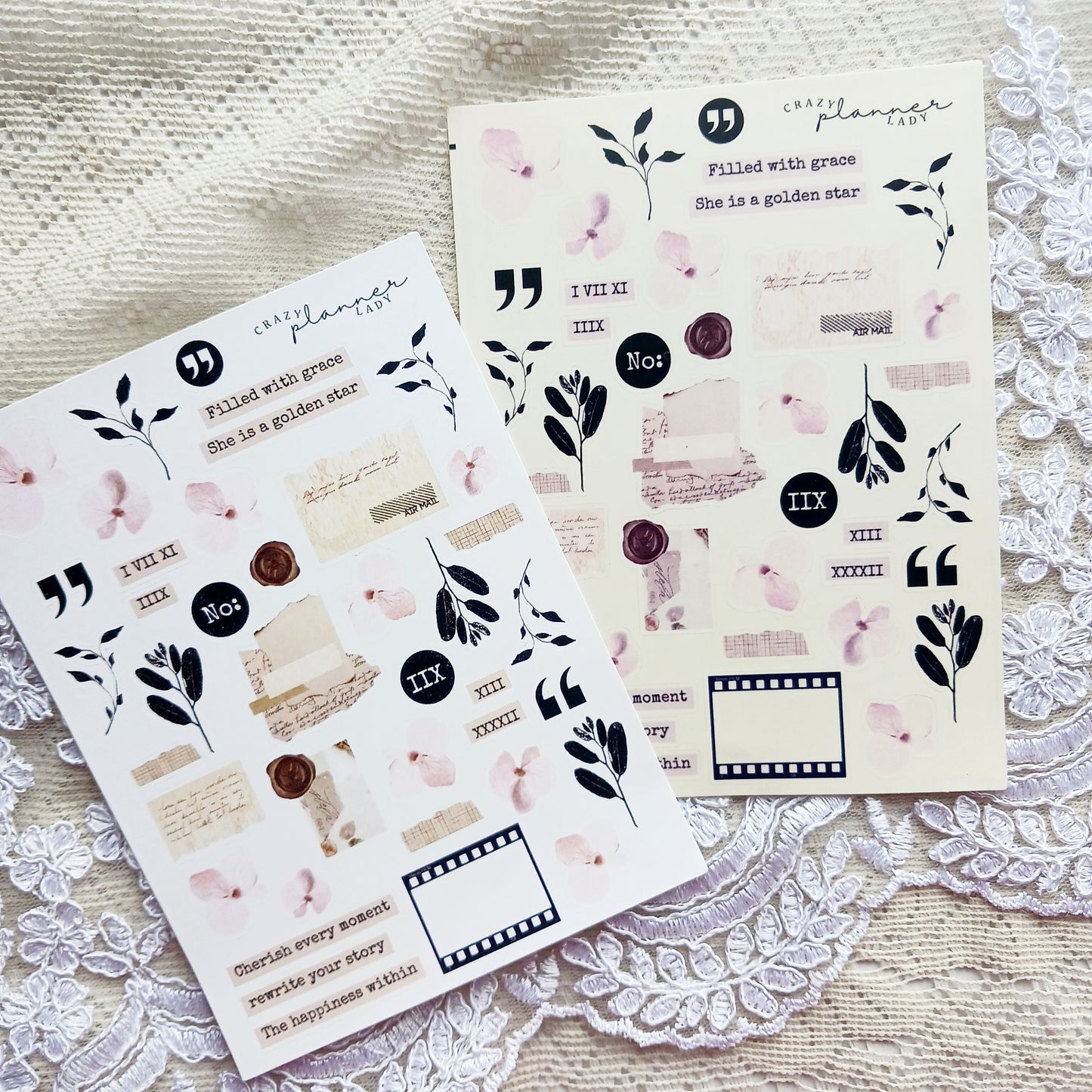 Sticker sheet - Vintage stamps and element