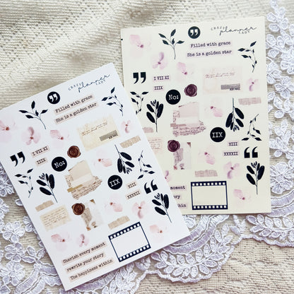 Sticker sheet - Vintage stamps and element