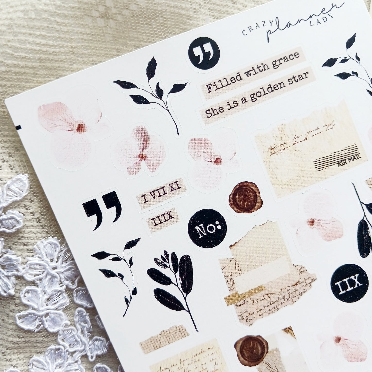 Sticker sheet - Vintage stamps and element