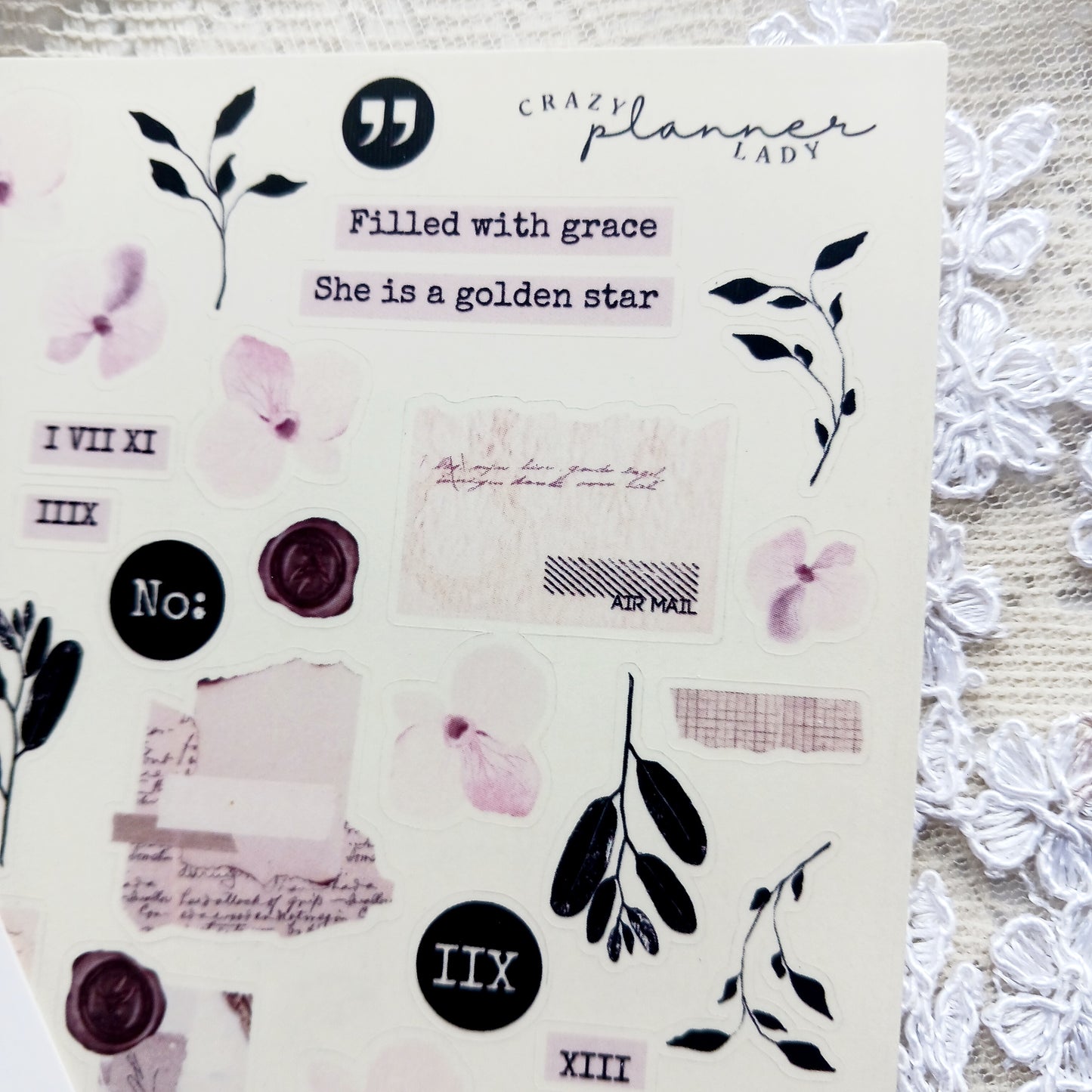 Sticker sheet - Vintage stamps and element