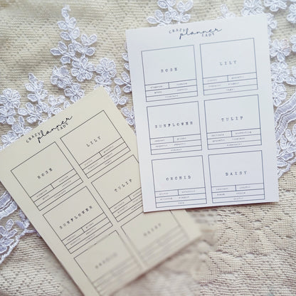Sticker sheet - Minimal Floral Names